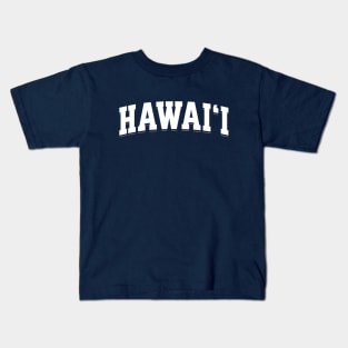 Hawai'i Classic White Athletic Arch Kids T-Shirt